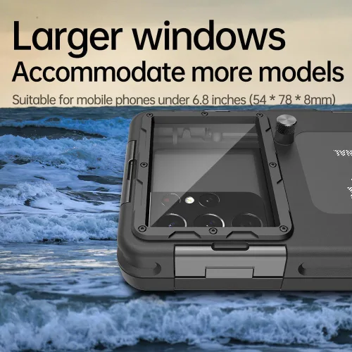 Miniatura 5 de Hllhunkhe Funda universal subacuática para esnórquel, buceo profesional, impermeable, para iPhone 7-17 Pro/Pro Max/Plus/Mini, Galaxy S10-S25