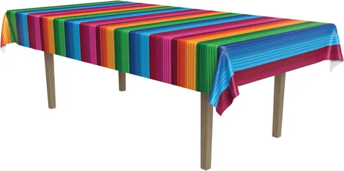 Miniatura 12 de Beistle Mantel de casa embrujada, 54 x 108 pulgadas, 2 piezas, mantel de plástico, mantel rectangular, mantel de Halloween, mantel de vacaciones