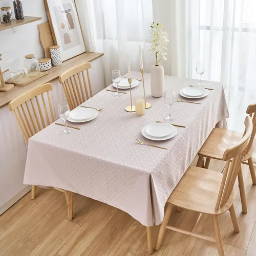 Miniatura 2 de Mantel Rectangular 60 x 84 Pulgadas Geometría Elegante Sedoso Suave Impermeable Lavable Cubierta de Mesa Oblonga para Cocina Comedor Exterior Fiesta
