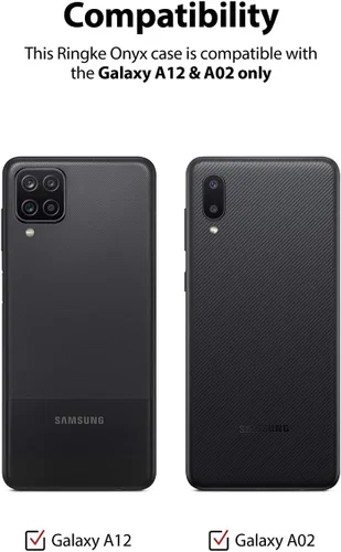 Miniatura 2 de Ringke Onyx - Funda compatible con Samsung Galaxy A12 (6.5 pulgadas), antihuellas dactilares, antideslizante, agarre cómodo, resistente, duradera, a