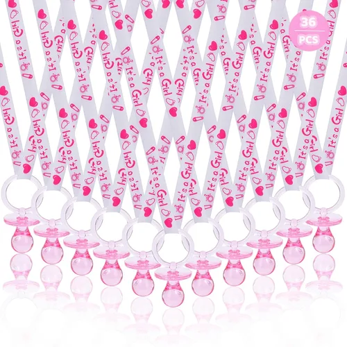 Miniatura 8 de 72 bonitos collares de chupete para niños y niñas, juego de collar acrílico para chupete para regalos de baby shower, fiesta de revelación de Azul