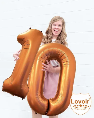 Miniatura 5 de Lovoir Globo naranja número 4 de 40 pulgadas, tamaño grande, de papel de aluminio de mylar de aluminio de Mylar de color amarillo azafrán