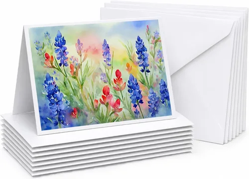 Miniatura 47 de Caroline's Treasures DAC1709GCA7P - Tarjetas de felicitación y sobres de arándanos de Texas en acuarela, paquete de 8 tarjetas en blanco con sobres