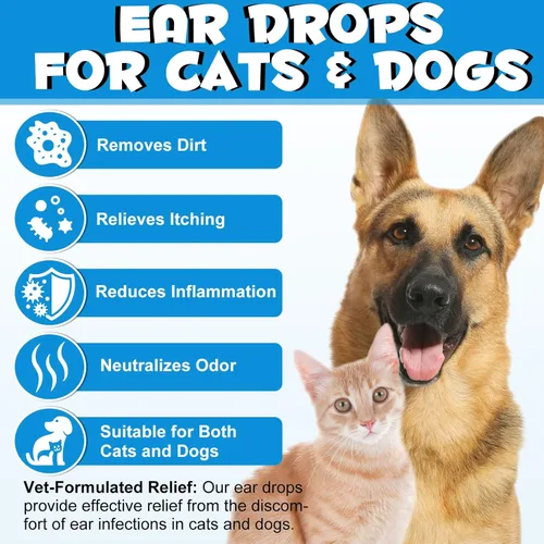 Miniatura 4 de Gotas de tratamiento de infección de oído de perro, con hidrocortisona al 1%, tratamiento de infección por levaduras de oído para perros y gatos