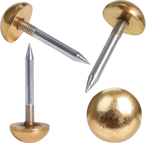 Miniatura 6 de Tachuetas retro de latón sólido puro como clavos de tapicería antiguos para muebles, chinchetas decorativas para madera, tachuelas para alfombras