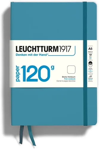 Miniatura 20 de LEUCHTTURM1917 - 120G Edición Especial - Cuaderno Mediano A5 de Tapa Dura Liso (Negro) - 203 Páginas Numeradas con Papel de 120gsm