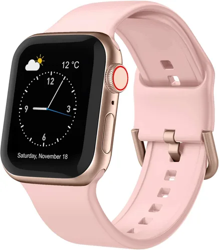 Miniatura 36 de Correa deportiva para Apple Watch, 49, 46, 45, 44, 42, 41, 40 y 38 mm, correa de silicona suave, cierre clásico, reemplazo para iWatch Series 11