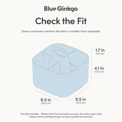 Miniatura 3 de BLUE GINKGO - Organizador apilable pequeño para baño, oficina, manualidades o suministros escolares, transportador portátil hecho en Corea Azul