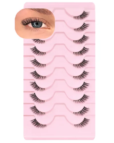 Miniatura 13 de Pestañas naturales de ojo de zorro pestañas postizas de banda transparente, pestañas postizas de ojo de gato, extensiones de pestañas Foxy, 7 pares