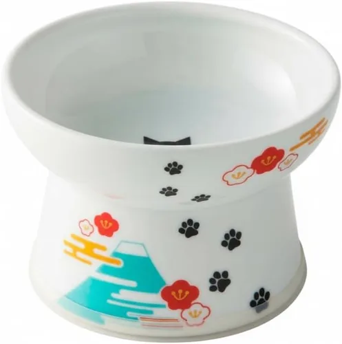 Miniatura 13 de Tazón elevado de comida para gatos Necoichi – Tazón elevado de cerámica para gatos para fatiga de bigotes y cuello, apto para lavavajillas