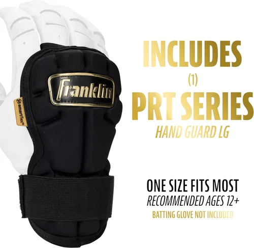 Miniatura 2 de Franklin Sports Guantes Protectores de Mano y Muñeca para Béisbol - Serie PRT LG, Protector para Adultos para Batear - Escudo Protector para Negro