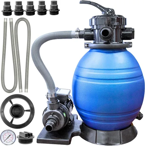 SWIMLINE HYDROTOOLS Sistema completo de filtro de arena, tanque de 12 pulgadas, para piscinas sobre el suelo de hasta 8,000 galones, bomba de una