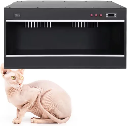 Miniatura 8 de Caja para mascotas de temperatura constante para gatos sin pelo, incubadora de cachorros, para gatos sin pelo, panel de madera con múltiples Beige