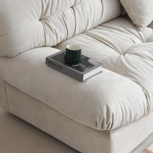 Miniatura 8 de Sofás seccionales cómodos de 89 pulgadas, sofá biplaza con 2 almohadas, sofá minimalista, sofá moderno para sala de estar, apartamento, dormitorio
