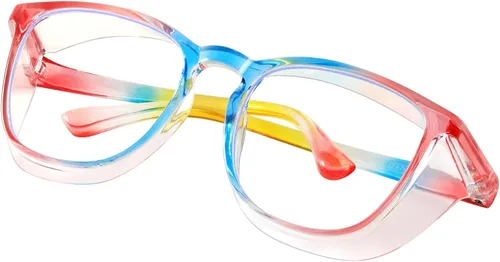 Miniatura 16 de Gafas de seguridad para enfermeras, gafas protectoras – Antivaho marco cuadrado elegante gafas transparentes para mujeres y hombres C16-negro Gery