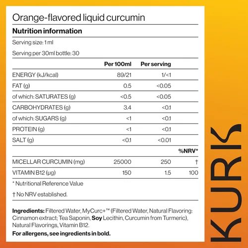 Miniatura 9 de Kurk Suplemento líquido esencial de curcumina de cúrcuma, gotas de cúrcuma, aceite para un bienestar diario avanzado, concentración y energía, 185