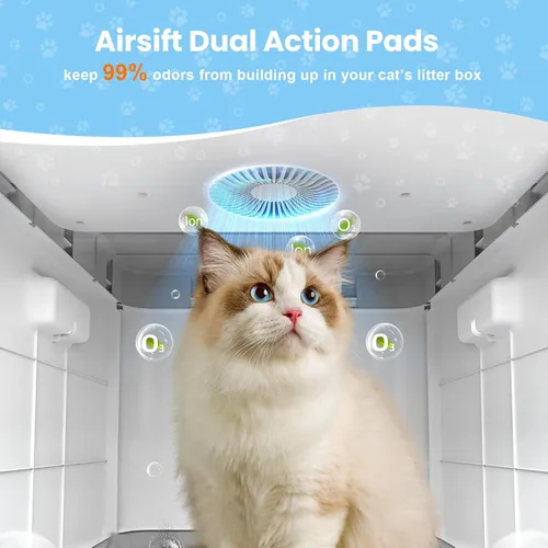 Miniatura 5 de Paquete de 10 filtros de repuesto para cajas de arena Catit Jumbo/Regular/Catit Smartsift, almohadillas purificadoras de aire de doble acción