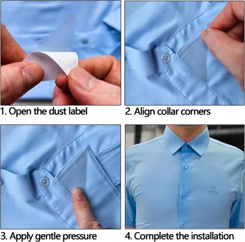 Miniatura 6 de 120 piezas de cuello polo para hombre, no se enrolla, cuello de camisa de PVC anti-pandeo, collar de camisa de PVC, adhesivo de plástico