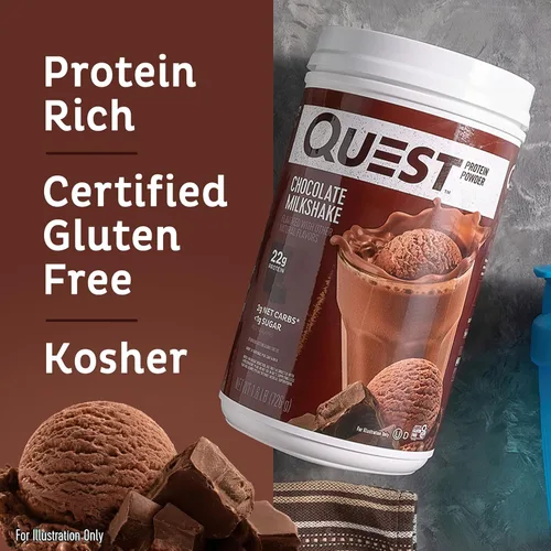Miniatura 3 de Quest Nutrition - Proteína en polvo sabor a batido de chocolate, 22 g de proteína, 2 g de carbohidratos netos, 1 g de azúcar, baja en carbohidratos