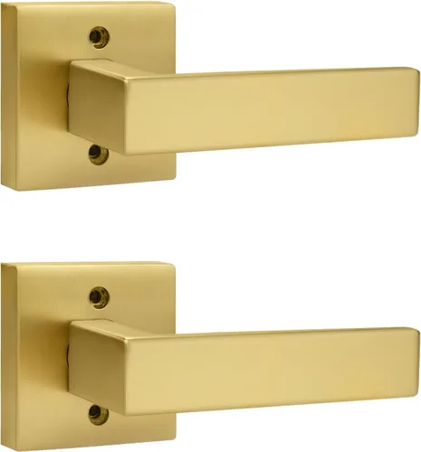 Miniatura 161 de Probrico Paquete de 4 manijas de puerta simuladas en negro mate, manijas interiores que no giran, manijas reversibles resistentes para interiores