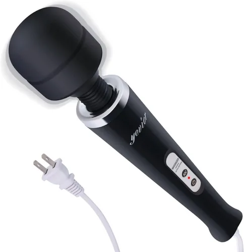 YEVIOR Potente masajeador de mano con cable con 10 ajustes de pulso, vibración fuerte para mujeres, masajeador personal de terapia corporal total