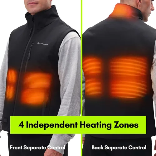 Miniatura 5 de Extremus Buckwell Chaleco calefactado chaleco eléctrico unisex con material de calentamiento rápido y calidez duradera Negro