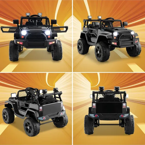 Miniatura 8 de Costzon Vehículo de camión con batería de 12 V con control remoto, suspensión de resorte, faros, música, bocina, MP3, puerto USB y auxiliar, regalo