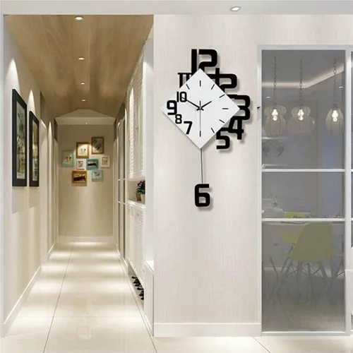 Miniatura 4 de Home Decoration Clock Wall Clock Modern Decorative with Pendulum Square Simple Wood for Living Room Cafe Restaurant Clocks Wall(34 * 63cm)