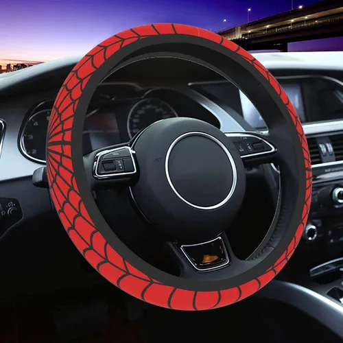 Miniatura 18 de Funda para volante de automóvil con flores burdeos para mujeres y hombres, protector antideslizante para volante, universal de 14 a 15 pulgadas