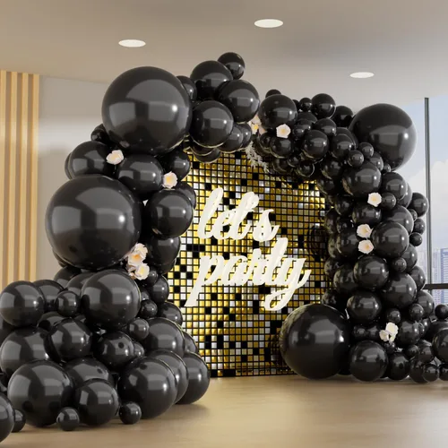 Miniatura 12 de Paquete de 150 globos metálicos dorados de diferentes tamaños, 18, 12, 10, 5 pulgadas, kit de arco de guirnalda de globos para cumpleaños, Oro