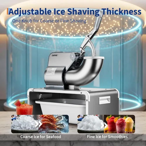 Miniatura 6 de Commercial Ice Shaver Crusher, 286 Lbs/Hr Electric Snow Cone Maker with 2L Ice Storage Box, 250W 1500RPM Countertop Shaved Ice Machine for Parties