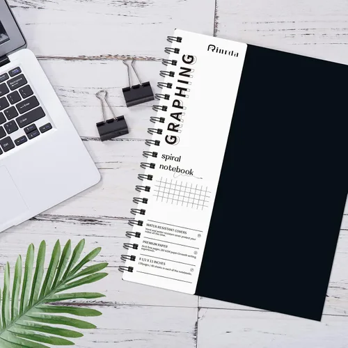 Miniatura 13 de Cuaderno grande en espiral rayado - Paquete de 4 cuadernos rayados de 8.5" x 11" con tapa dura de 7mm, cuaderno de 120 páginas, papel grueso de 100