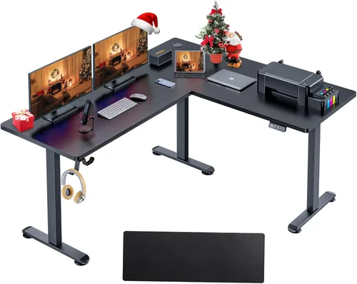 Farexon Escritorio eléctrico de pie de altura ajustable de 48 x 24 pulgadas con escritorio de pie antifatiga tablero de equilibrio (20.9 x 13.8)