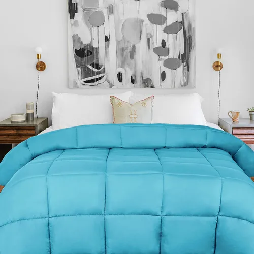 Miniatura 19 de Superior Edredón sólido de microfibra cepillada, ropa de cama alternativa de plumón, reversible, peso medio, esponjoso, decorativo, inserto