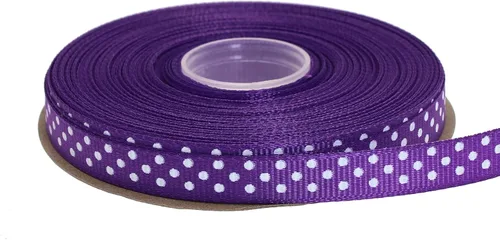 Miniatura 16 de Cinta de grogrén de lunares de 25 yardas cada rollo 100% poliéster (1 pulgada, beige)