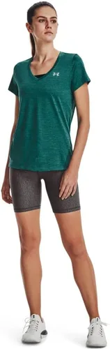 Miniatura 2 de Under Armour Tech Camiseta de manga corta y cuello en V para mujer, jaspeada