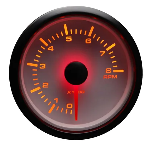 Miniatura 5 de MOTOR METER RACING Serie MGS Tacómetro Eléctrico de 52mm 2-1/16" 8000 RPM Dial Blanco Retroiluminación LED Blanca y Ámbar Impermeable para esfera