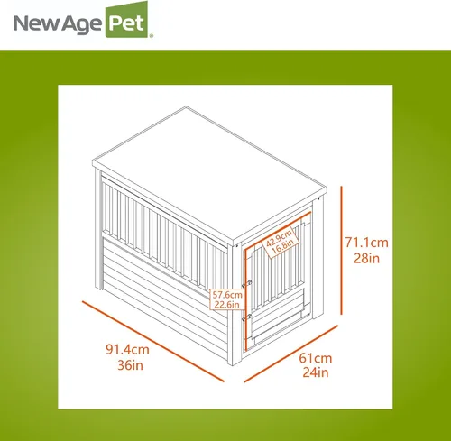 Miniatura 11 de New Age Pet ECOFLEX InnPlace - Jaula para perros y mesa auxiliar, perrera estilo muebles de interior, para perros pequeños, medianos, grandes y XL