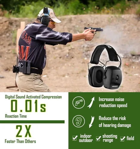 Miniatura 3 de PROHEAR Electronic Shooting Ear Protection Muffs 056-con caja de almacenamiento