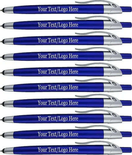 Miniatura 8 de Paquete de 300 bolígrafos personalizados con logotipo o texto, para marketing, fiestas y eventos, lápiz capacitivo 2 en 1 y bolígrafo compatible
