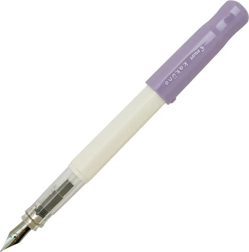 Miniatura 2 de Pilot Kakuno Pluma estilográfica de punta fina, cuerpo blanco y tapa suave violeta (FKA-1SR-SVF)