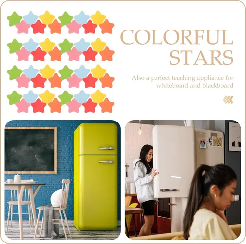 Miniatura 4 de Generic 120 imanes de estrella para refrigerador de 0.78 pulgadas, estrellas magnéticas para pizarra, refrigerador, pizarra, aula, recompensas