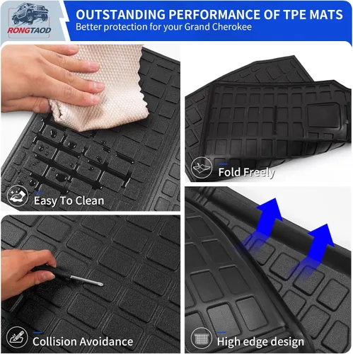 Miniatura 5 de Rongtaod Alfombrilla de Carga Compatible con Maletero de Jeep Grand Cherokee 2011-2021 Alfombrilla 2022 2023 para Maletero Grand Cherokee WK Forro