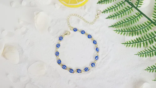 Miniatura 6 de Pulsera de oro para mujeres y niñas, pulsera de cuentas ajustable para adolescentes y niñas