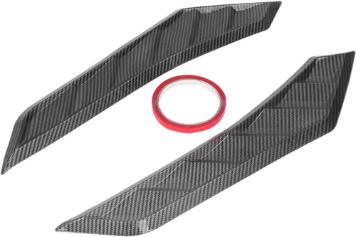 Miniatura 7 de Fydun Cubierta de capó de ventilación para capó, 2 unidades, fibra de carbono, goma delantera, ventilación universal para automóvil
