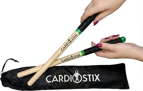Miniatura 5 de CardioStix Baquetas cardiovasculares de madera de nogal americano de alta calidad de 8 onzas (1 par que elijas) Para batería, fitness, clase Negro