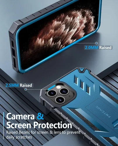 Miniatura 8 de FNTCASE Funda para iPhone 11 Pro-Max: Fundas protectoras resistentes a prueba de golpes con soporte - Resistente doble capa de grado militar a