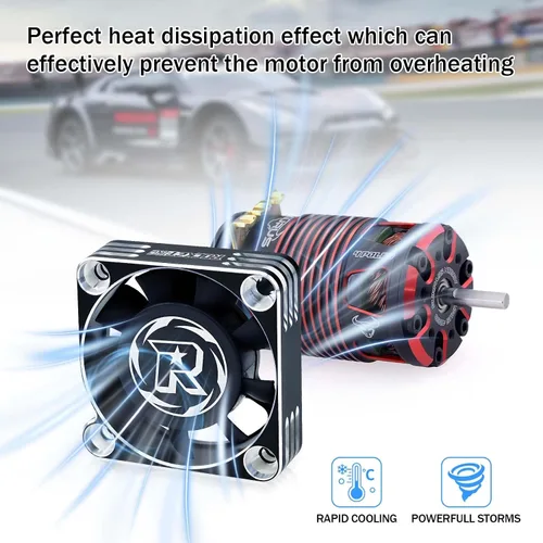 Miniatura 4 de Surpass Hobby - Ventilador de refrigeración de motor RC de 1.575 pulgadas, ventilador de refrigeración ESC de 16000 RPM para 1/8 1/8 de camión RC