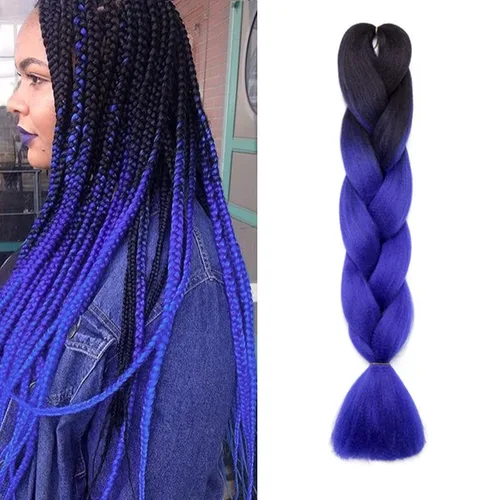 Miniatura 121 de Benehair Extensiones de cabello trenzado ombré de 24 pulgadas, 1 paquete de extensiones de cabello trenzado jumbo de alta temperatura, cabello