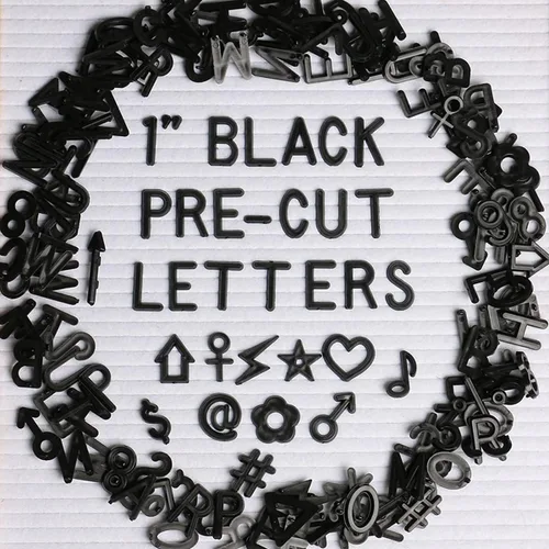 Miniatura 10 de Letras para tablero de letras solamente, tablero de mensajes blanco de 1 pulgada, letras de fieltro para tablero de letras (378 piezas), 1 pulgada